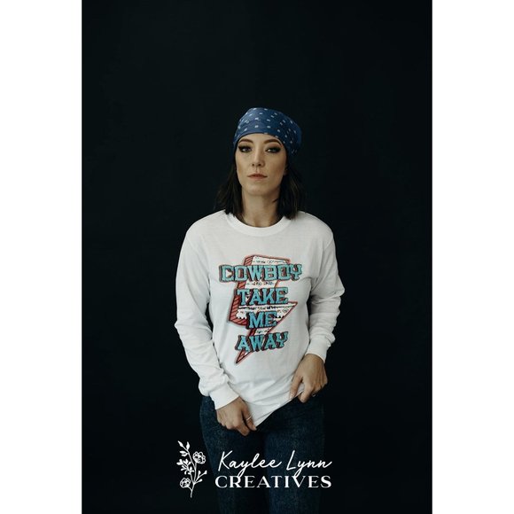 COWBOY TAKE ME AWAY Handmade Graphic Tee - Picture 6 of 6